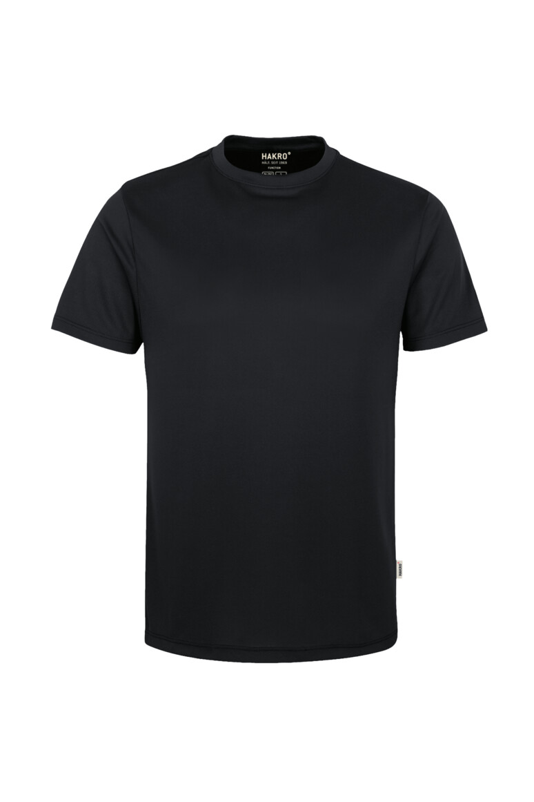 HAKRO 287 T-Shirt COOLMAX® ECO in Schwarz – Vorderansicht