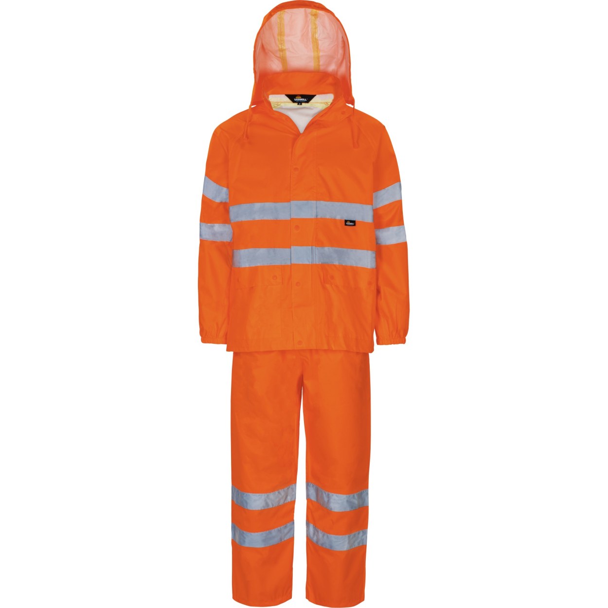 Vizwell Warnschutz-Regenanzug VW6768 in Leuchtorange – Vorderansicht