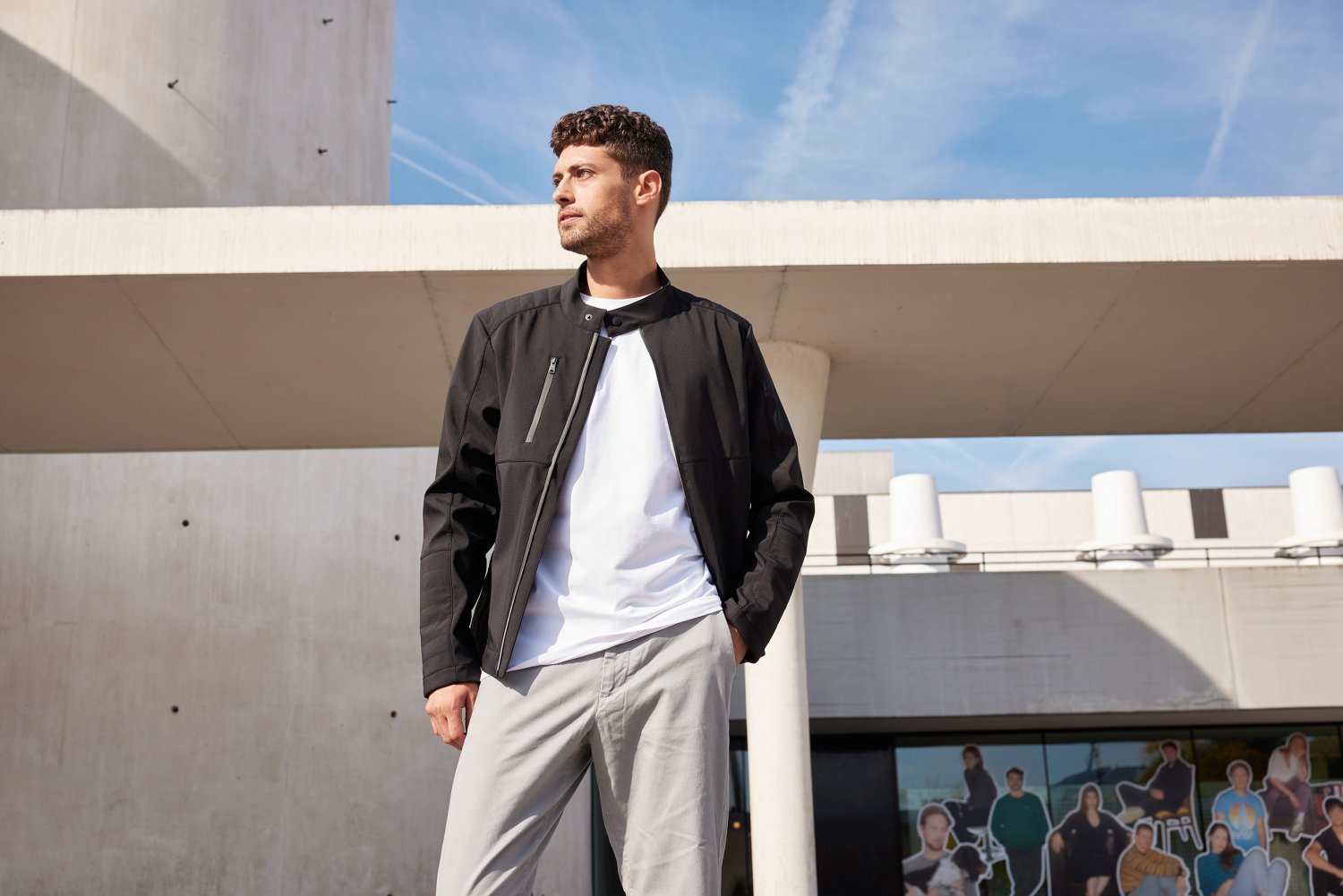Daiber Men's Softshell Jacket in Black – Modellansicht