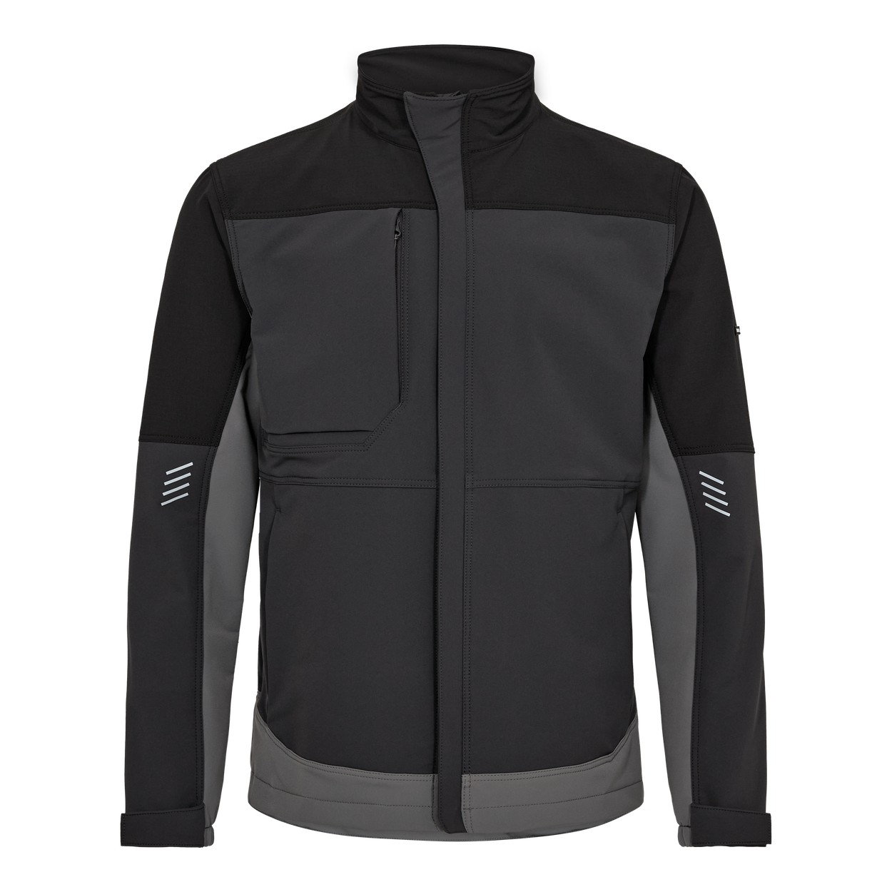 ENGEL Entire 1337-234 Arbeitsjacke mit 4-Wege-Stretch in Anthrazitgrau/Schwarz – Vorderansicht
