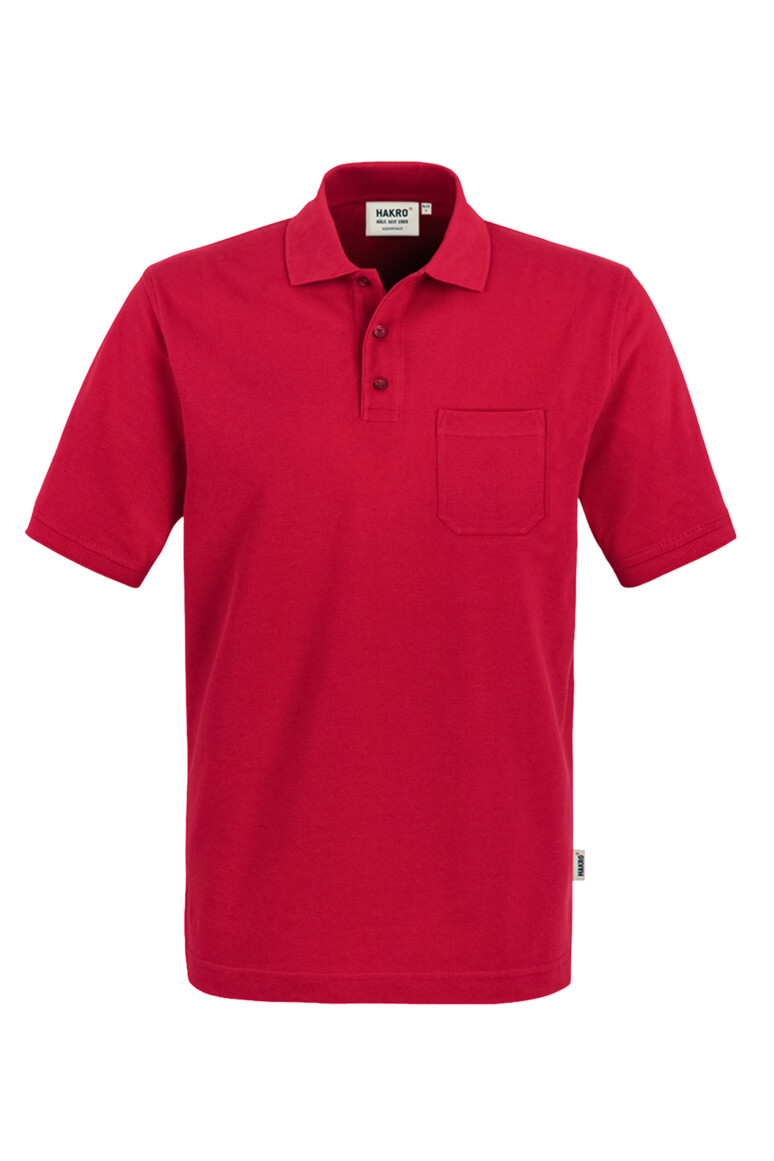 HAKRO 802 Pocket-Poloshirt Top in Rot – Vorderansicht