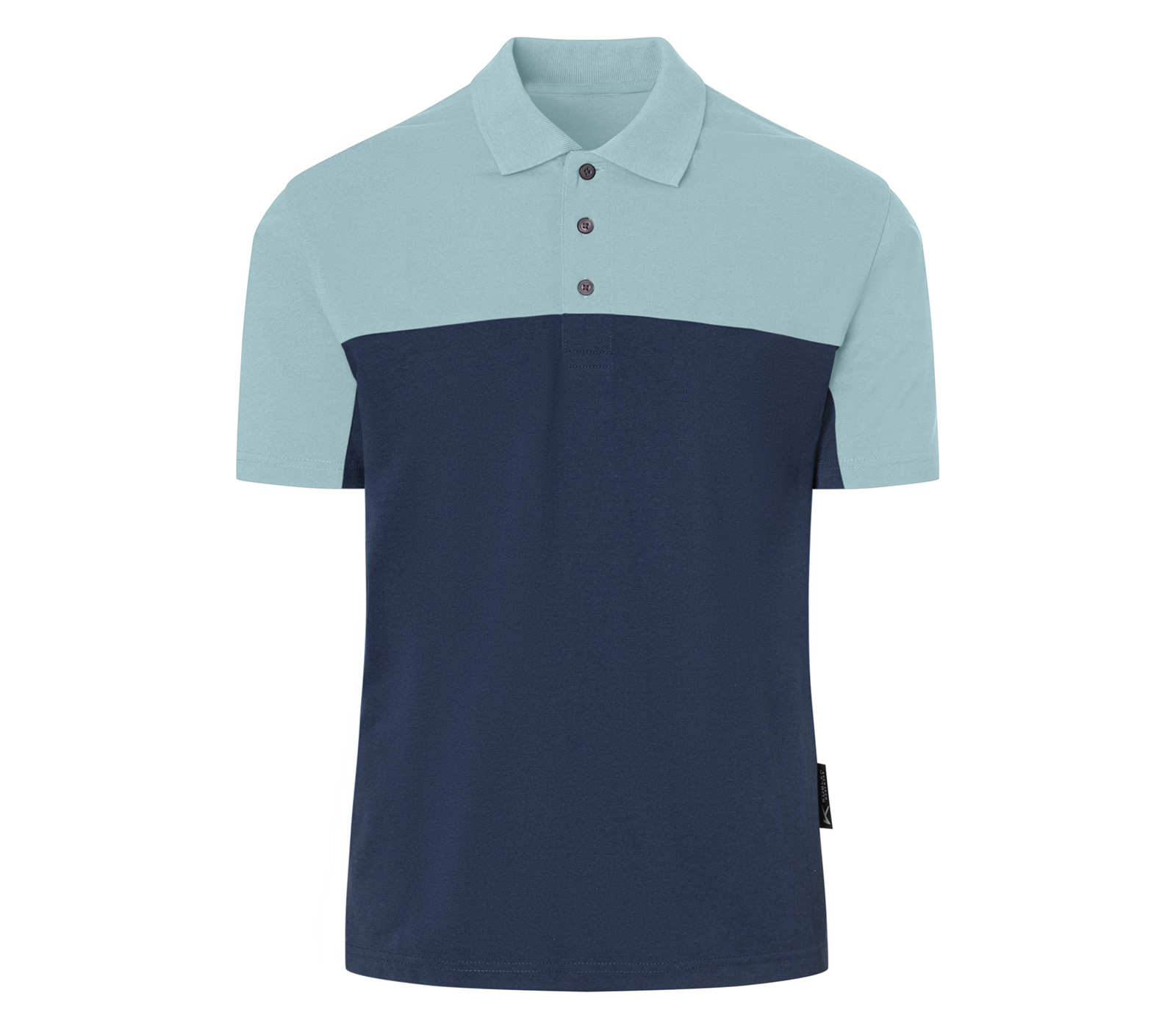 KÜBLER SHIRTS Polo in Dunkelblau/Eisblau – Vorderansicht