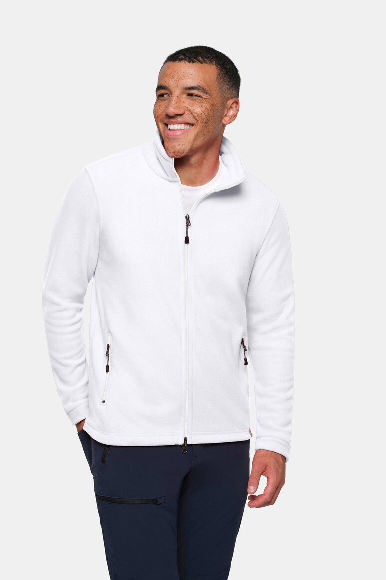 HAKRO 846 Fleecejacke ECO in Weiß – Modellansicht