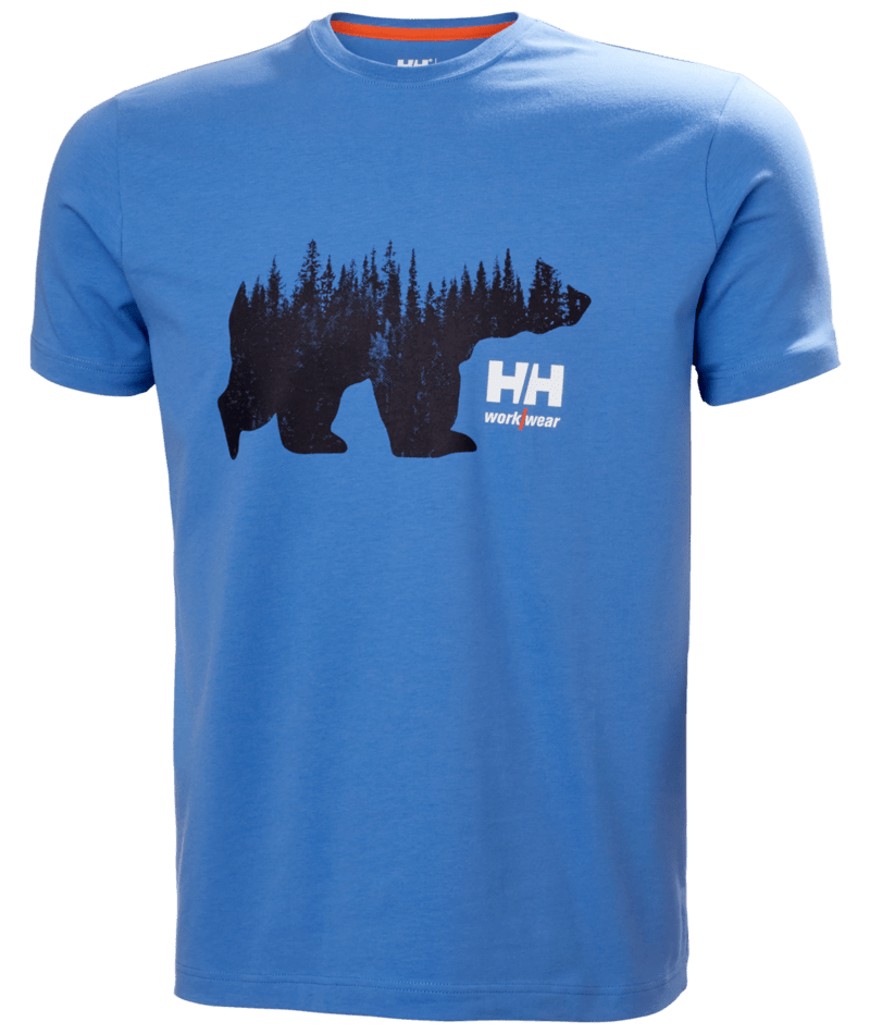 Helly Hansen Workwear LOGO T-SHIRT in Stein Blau – Vorderansicht
