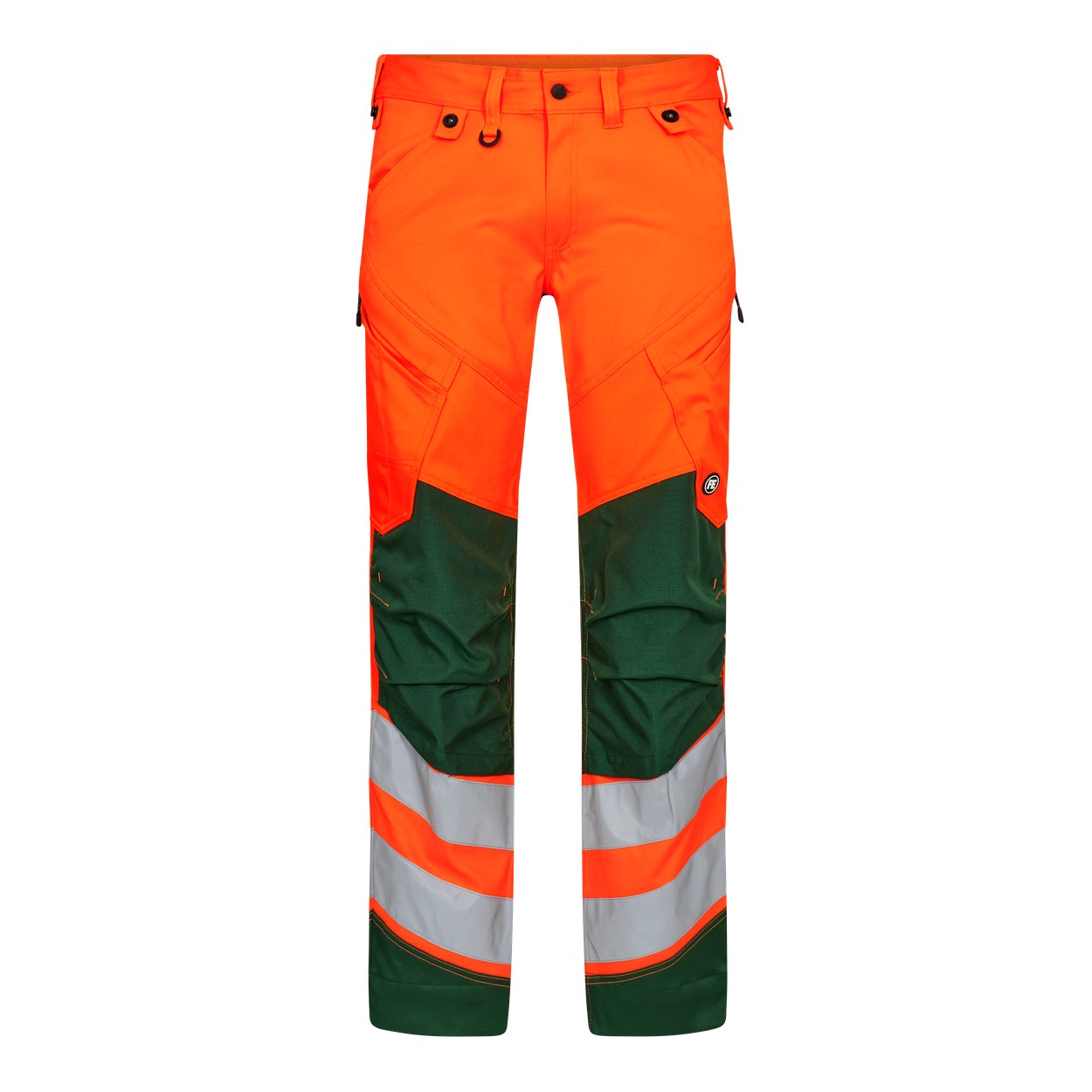 ENGEL Safety 2544-314 Arbeitshose mit 2-Wege-Stretch in Orange/Grün – Vorderansicht