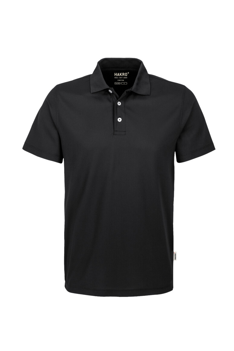 HAKRO 806 Poloshirt COOLMAX® ECO in Schwarz – Vorderansicht