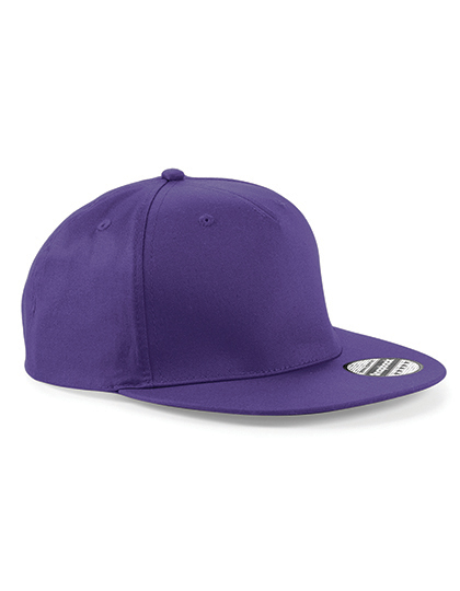 Beechfield 5 Panel Snapback Rapper Cap in Purple – Vorderansicht