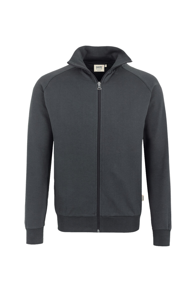 HAKRO 606 Sweatjacke Premium in Anthrazit – Vorderansicht