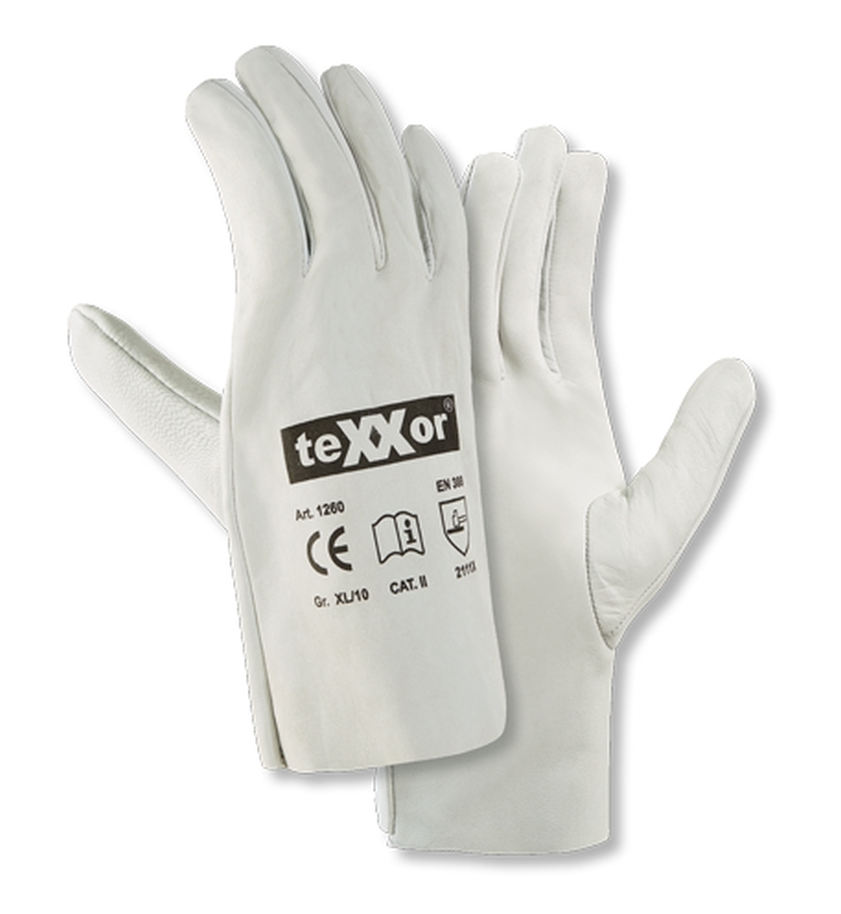 teXXor® Schafsnappa-Handschuhe VOLLEDER in Natur – Vorderansicht