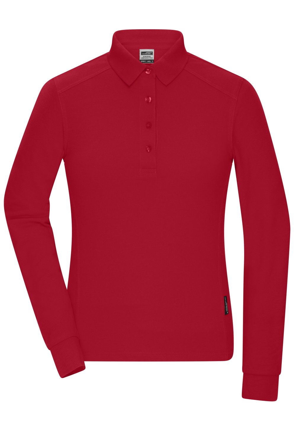 Daiber Ladies' Workwear-Long-Sleeved Polo OCS Blended in Red – Vorderansicht