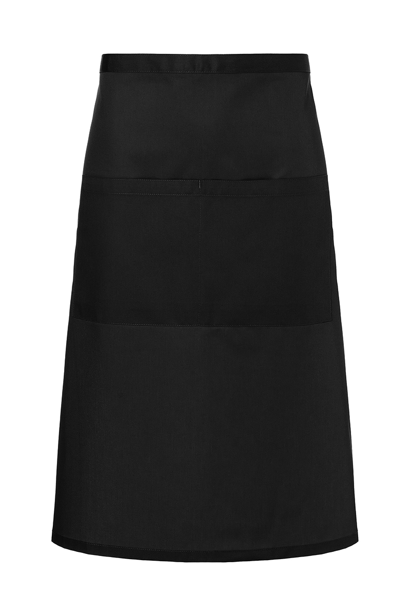 Karlowsky Bistroschürze Basic mit Tasche in Schwarz – Vorderansicht