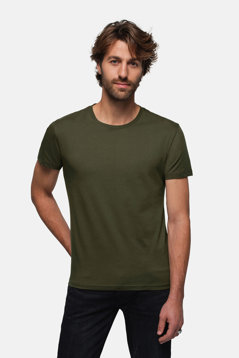 HAKRO 593 T-Shirt Bio-Baumwolle in Olive – Modellansicht