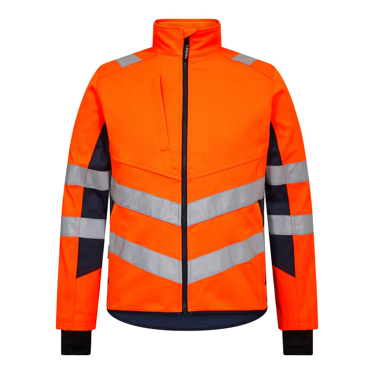 ENGEL Safety 1544-314 Arbeitsjacke mit 2-Wege-Stretch in Orange/Blue Ink – Vorderansicht