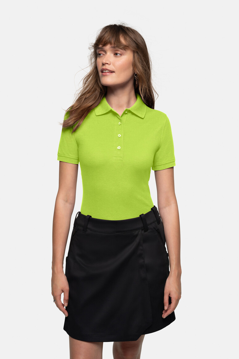 HAKRO 216 Damen Poloshirt MIKRALINAR® in Kiwi – Modellansicht