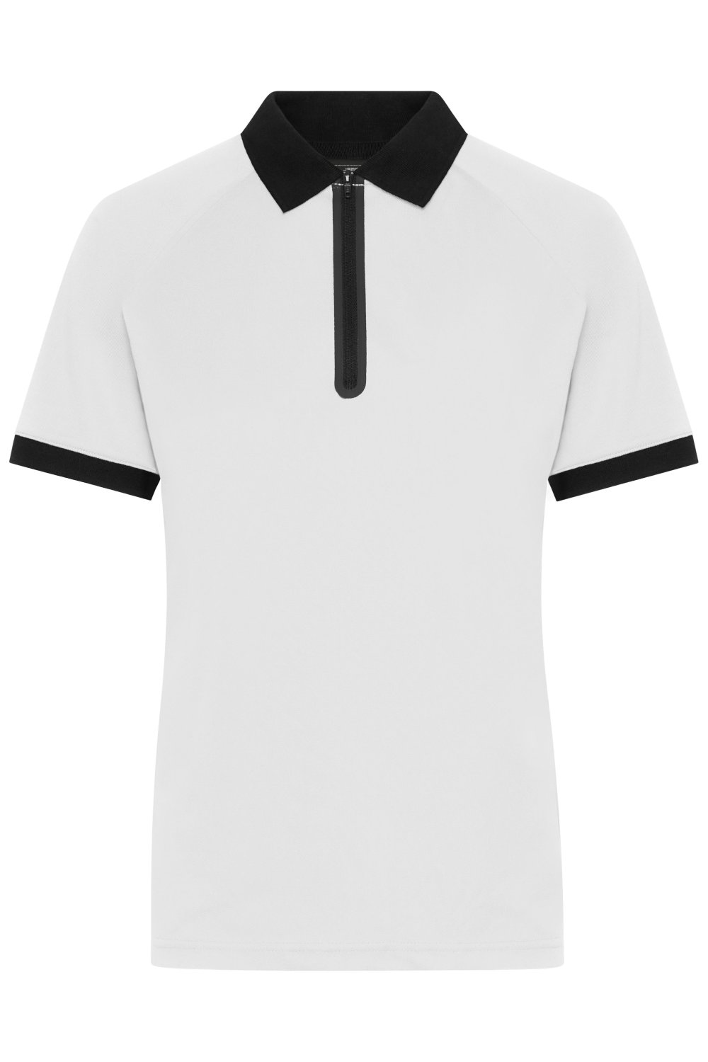 Daiber Ladies' Zip-Polo in White/Black – Vorderansicht