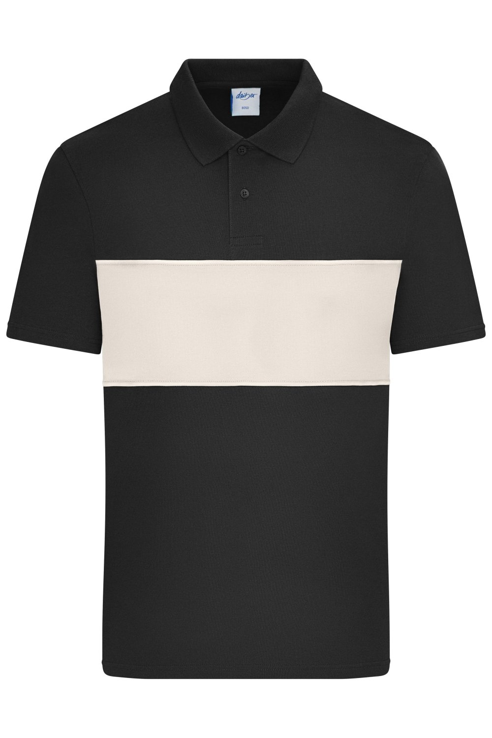 Daiber Polo colour-block UNISEX OCS Standard in Black/Sandstone – Vorderansicht