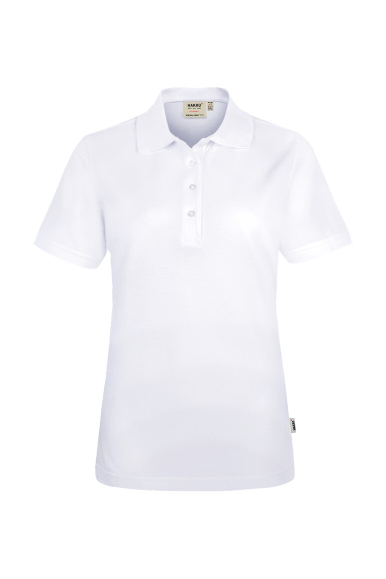 HAKRO 369 Damen Poloshirt MIKRALINAR® ECO in Weiß – Vorderansicht