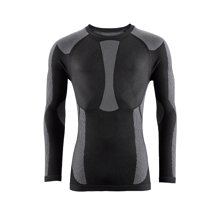 4PROTECT® Funktionsshirt OMAHA in Schwarz/Grau – Vorderansicht