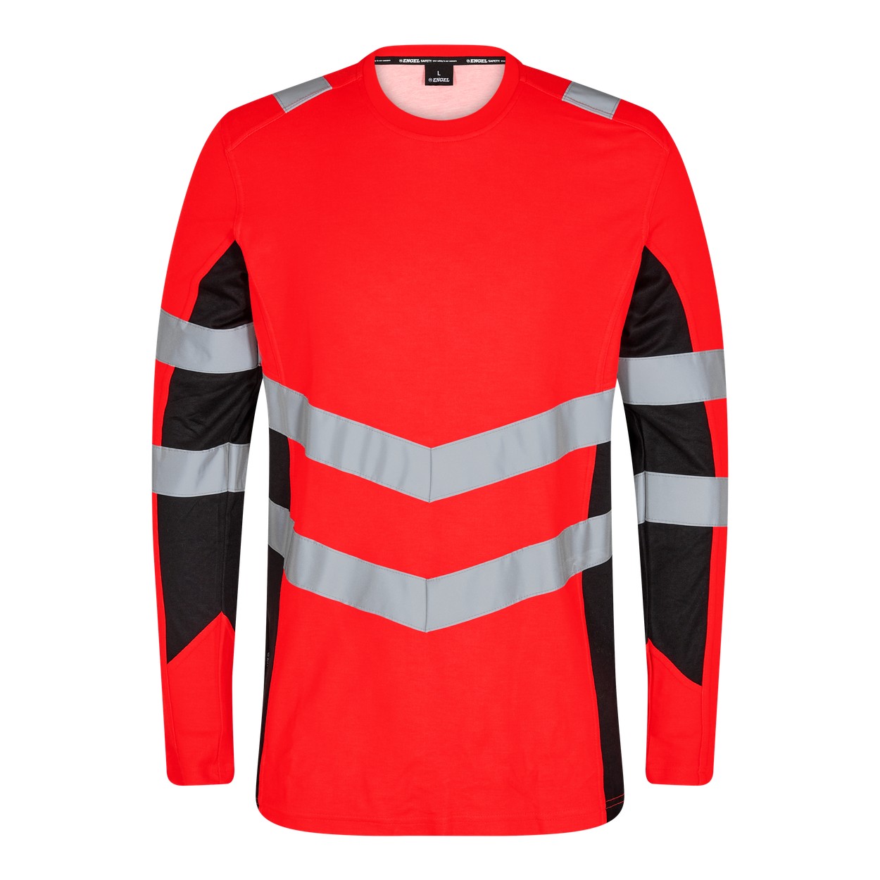 ENGEL Safety 9545-182 Langarm-Shirt in Rot/Schwarz – Vorderansicht