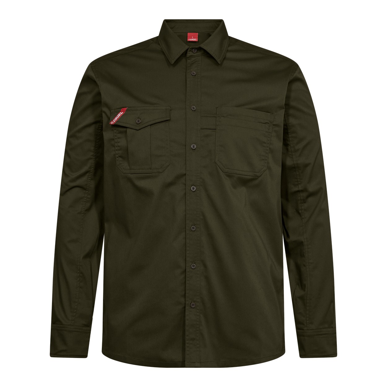 ENGEL Extend 7185-812 Hemd mit Stretch in Forest Green – Vorderansicht