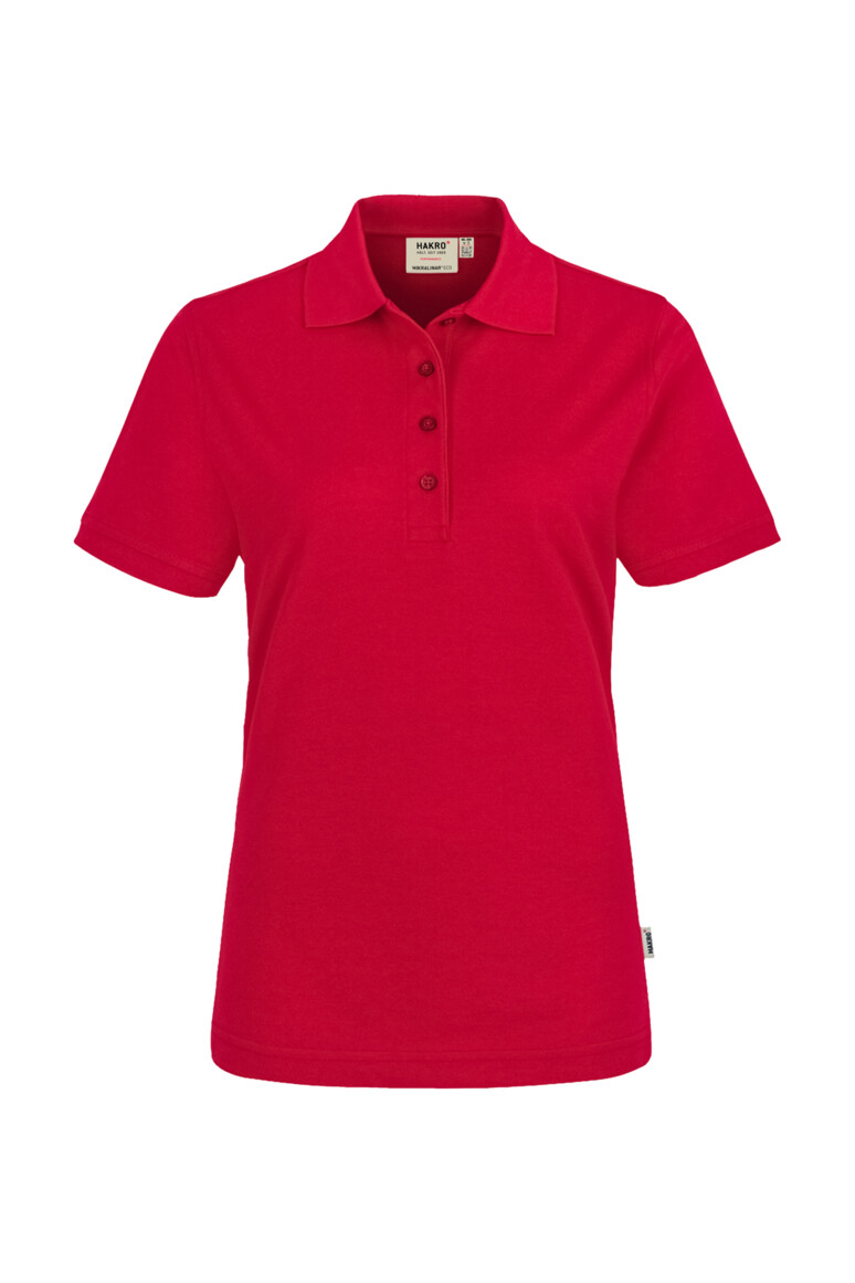HAKRO 369 Damen Poloshirt MIKRALINAR® ECO in Rot – Vorderansicht