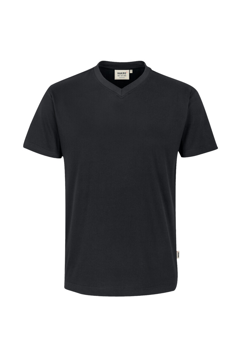 HAKRO 226 V-Shirt Classic in Schwarz – Vorderansicht