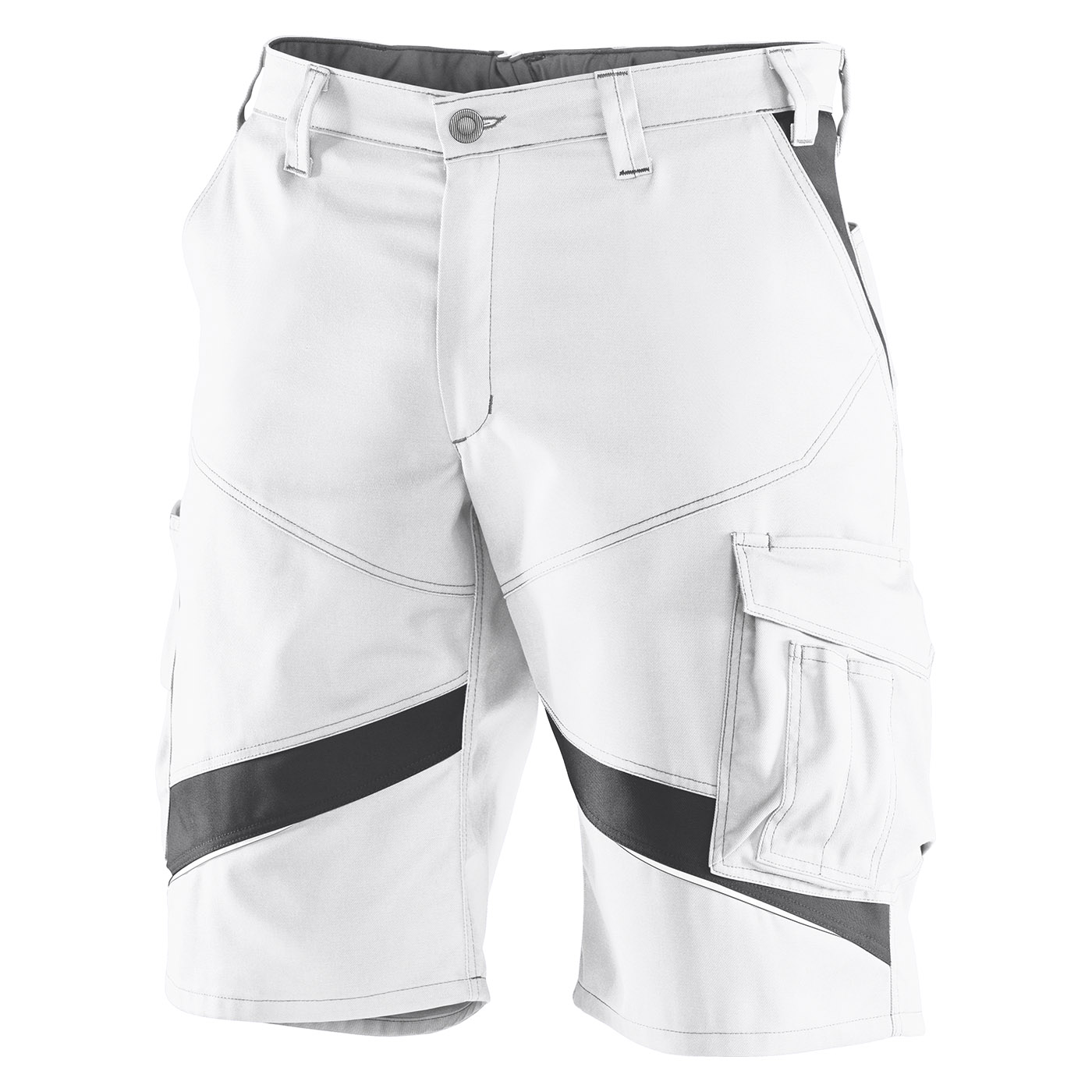 KÜBLER ACTIVIQ Shorts in Weiß/Anthrazit – Vorderansicht
