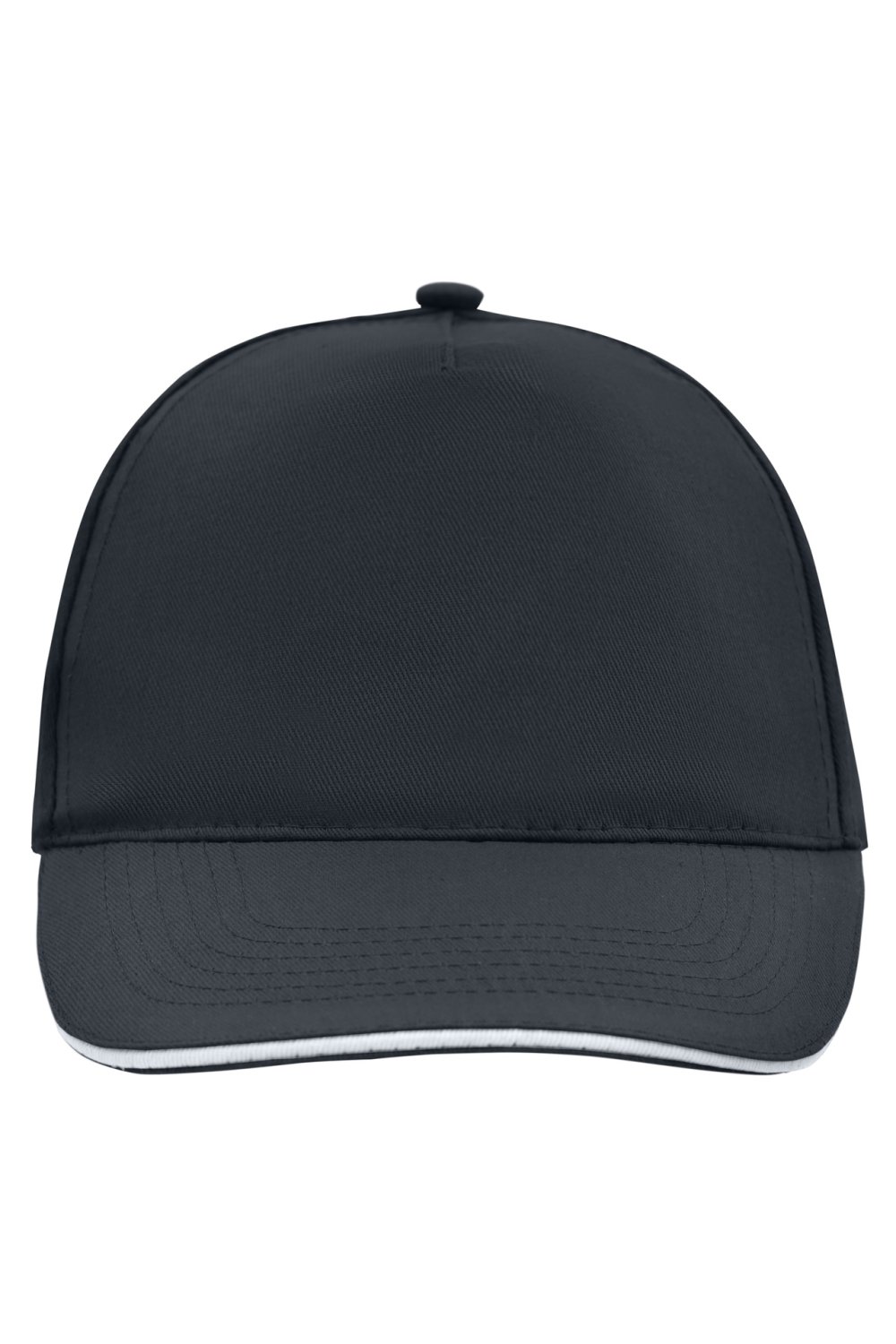 Daiber 5 Panel Promo Sandwich Cap in Black/White – Vorderansicht