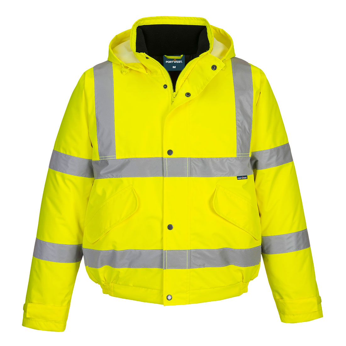 Portwest ES1 Essential Hi-Vis Winter Bomber Jacket in Gelb – Vorderansicht
