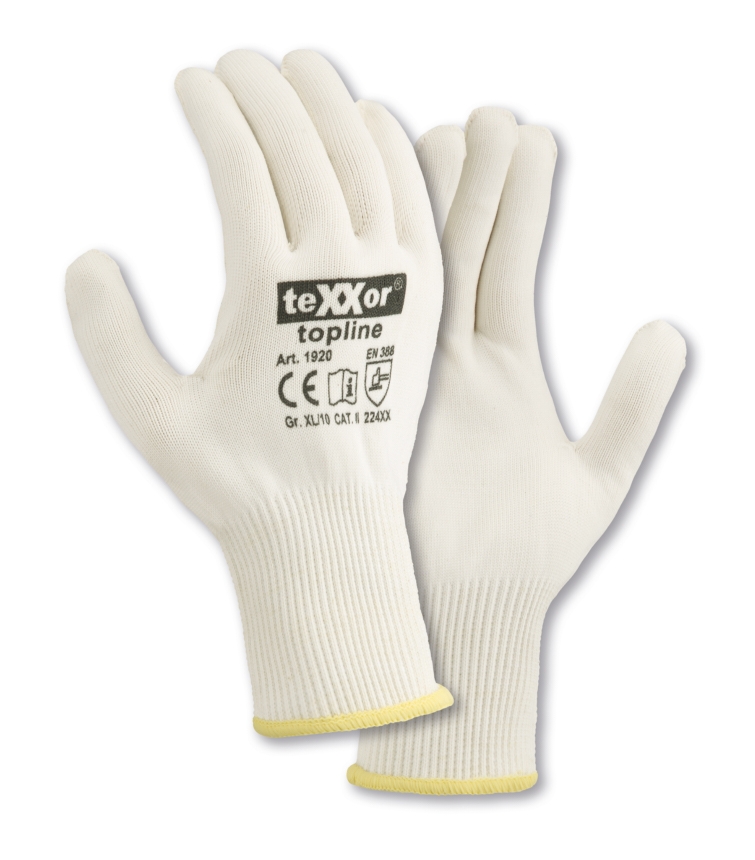 teXXor® topline Feinstrick-Handschuhe BAUMWOLLE/NYLON in Beige – Detailansicht