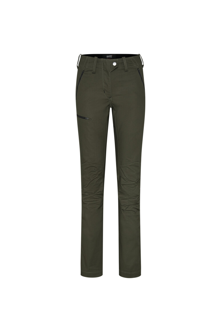 HAKRO 710 Damen Performancehose ECO in Olive – Vorderansicht