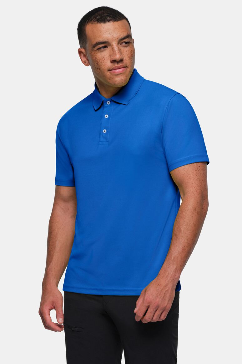 HAKRO 806 Poloshirt COOLMAX® ECO in Royalblau – Modellansicht