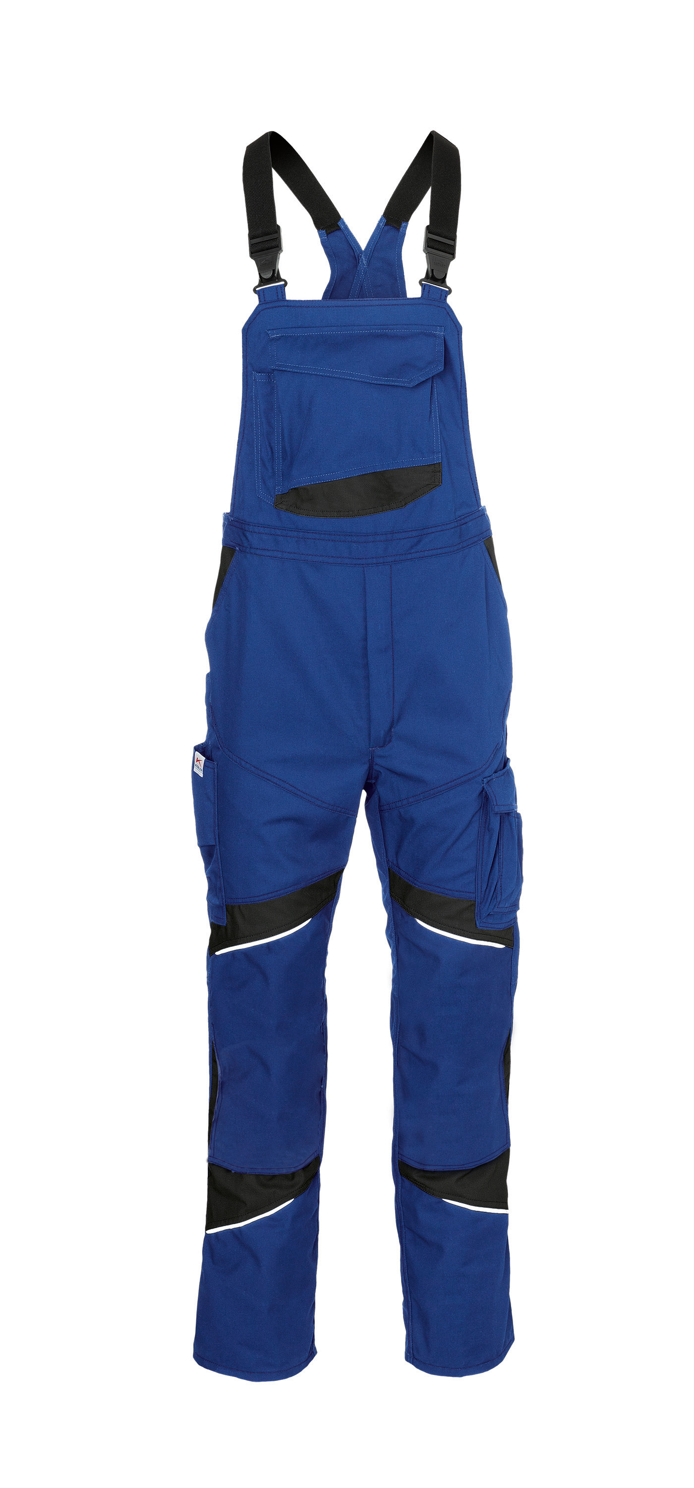 KÜBLER ACTIVIQ cotton+ Latzhose in Kbl.blau/Schwarz – Vorderansicht