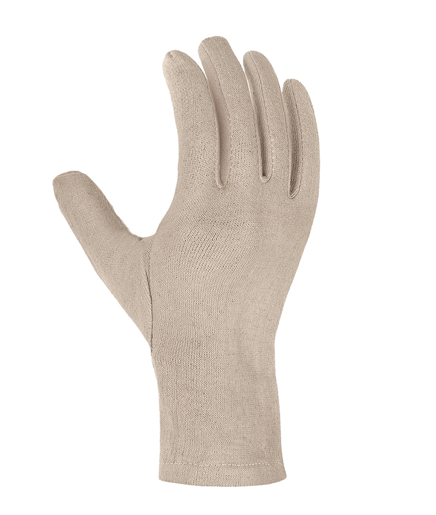 teXXor® Baumwolljersey-Handschuhe MITTELSCHWER in Rohweiß – Vorderansicht