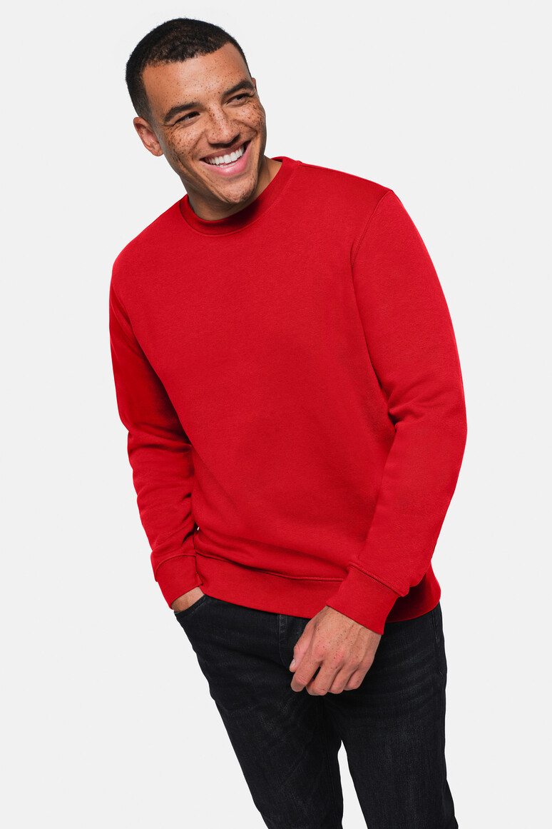 HAKRO 570 Sweatshirt Bio-Baumwolle in Rot – Modellansicht
