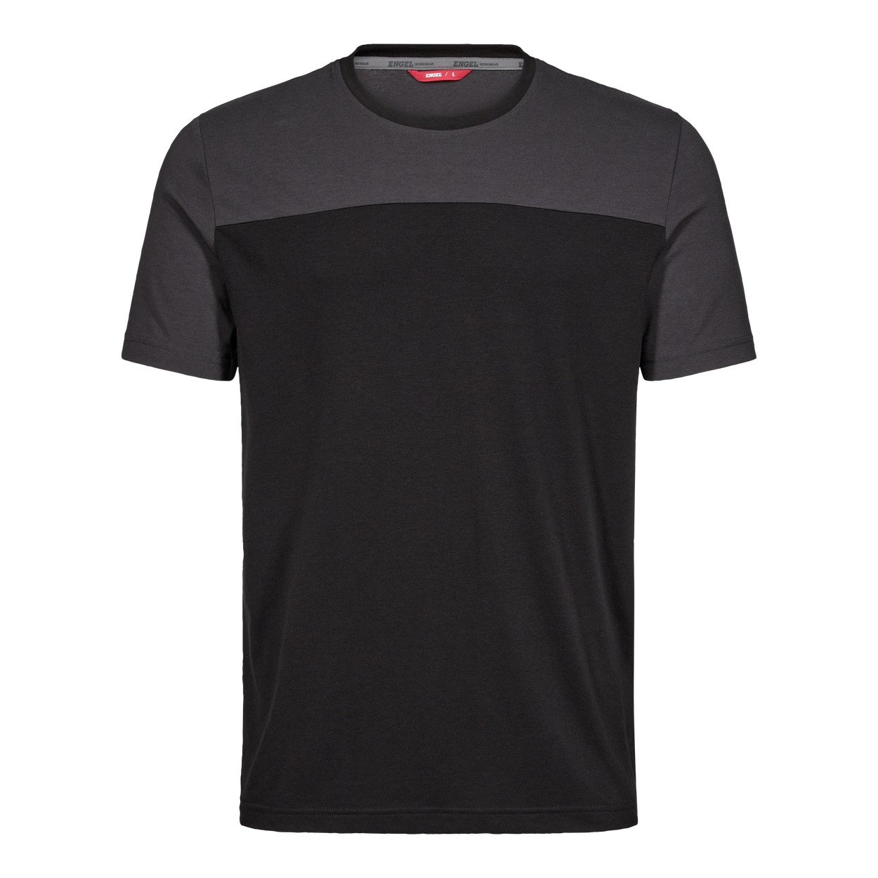 ENGEL Entire 9329-243 T-Shirt in Schwarz/Anthrazit Grau – Vorderansicht