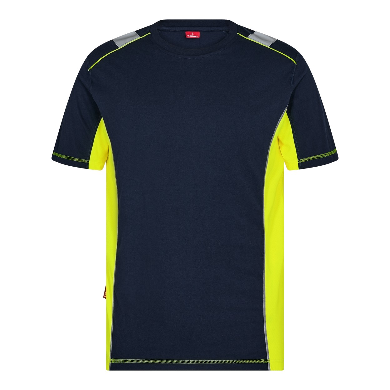 ENGEL Cargo 9870-258 T-Shirt in Blue Ink/Gelb – Vorderansicht