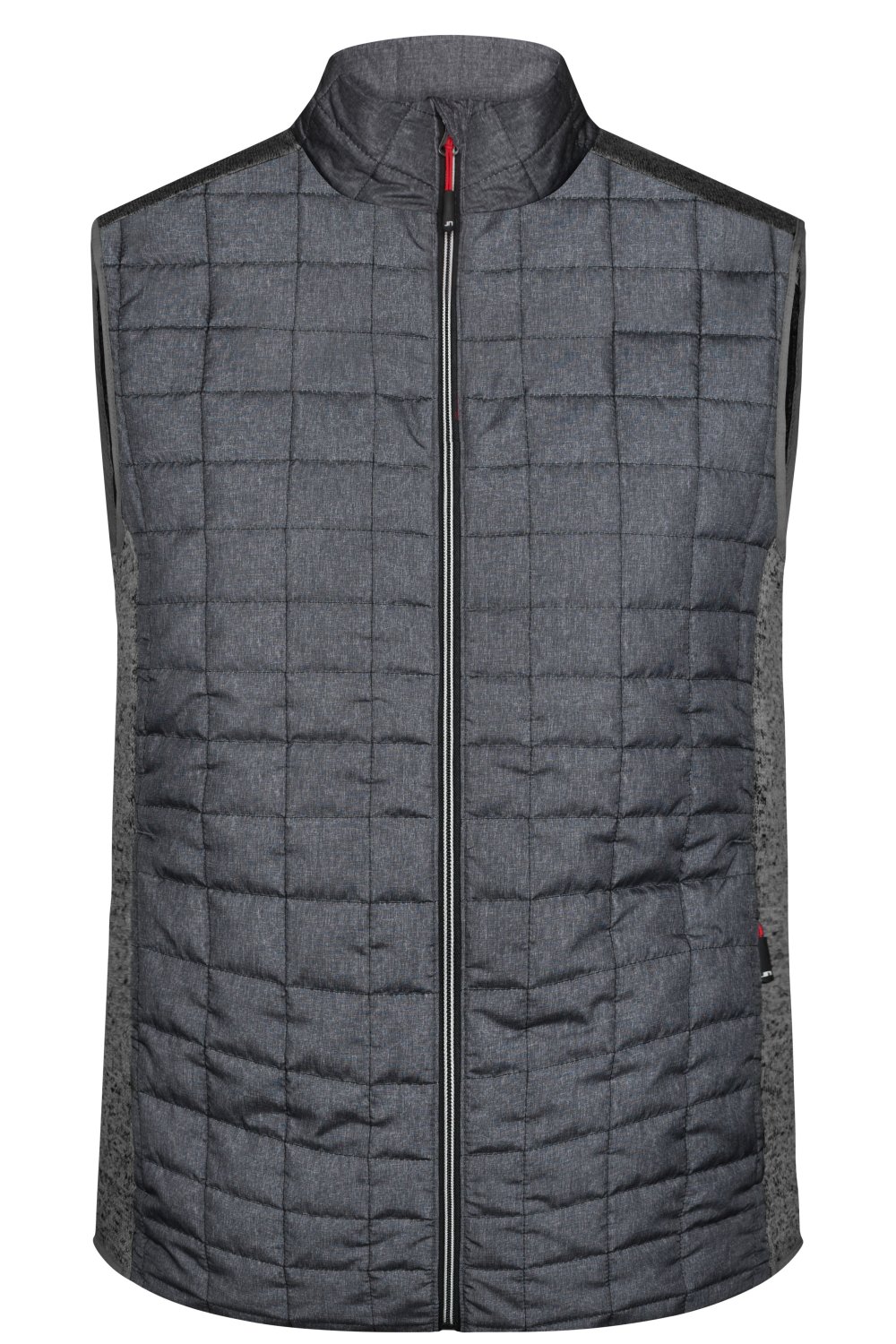 Daiber Men's Knitted Hybrid Vest in Grey-Melange/Anthracite-Melange – Vorderansicht