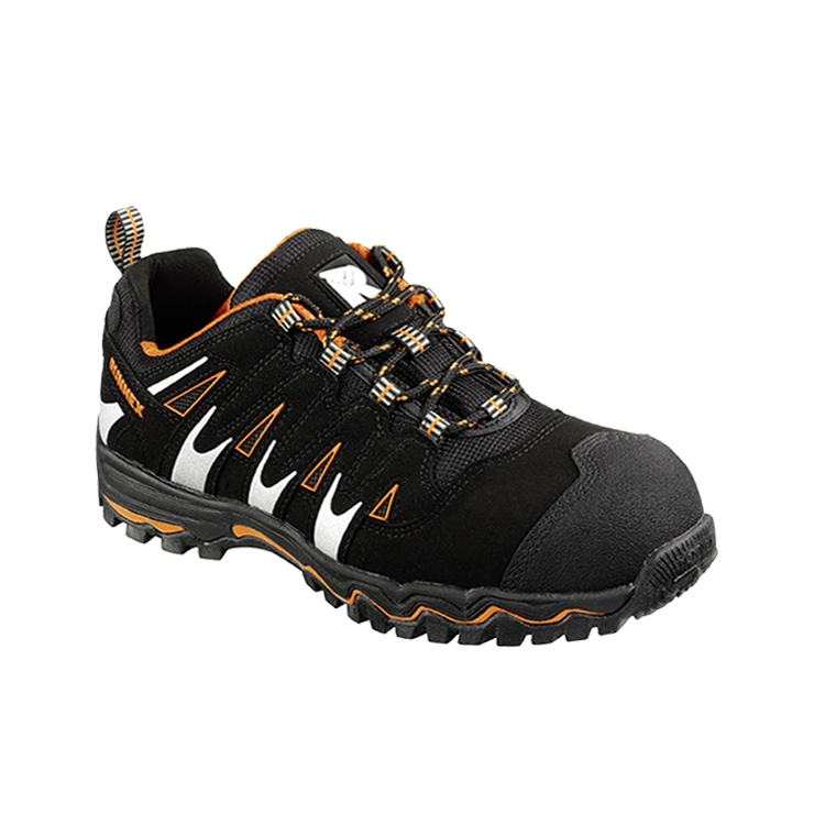RUNNEX® S1PS-Sicherheitshalbschuhe LightStar in Schwarz/Orange/Silber – Vorderansicht